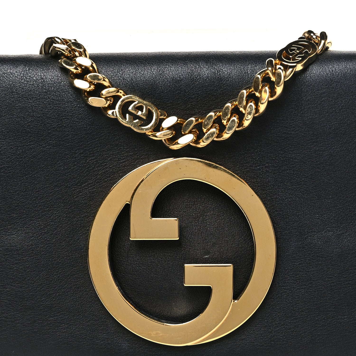 Gucci Roxy Calfskin Blondie Chain Shoulder Flap Bag Black 8 of 10