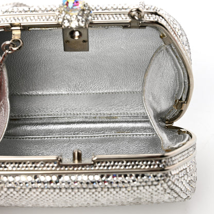 Judith Leiber Swarovski Crystal Minaudiere Clutch Silver 5 of 8
