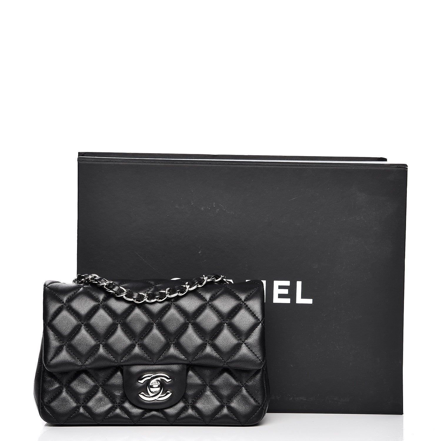 Chanel Lambskin Quilted Mini Rectangular Flap Black 8 of 8