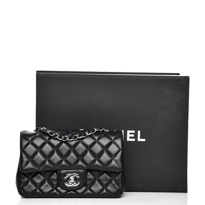 Chanel Lambskin Quilted Mini Rectangular Flap Black 8 of 8