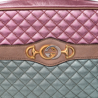 Gucci Laminated Nappa Trapuntata Small Zumi Shoulder Bag Rosa Lago Rame 8 of 8
