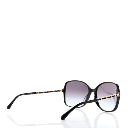 Chanel Acetate Lambskin Chain Square Sunglasses 5210-Q-A Black 4 of 8