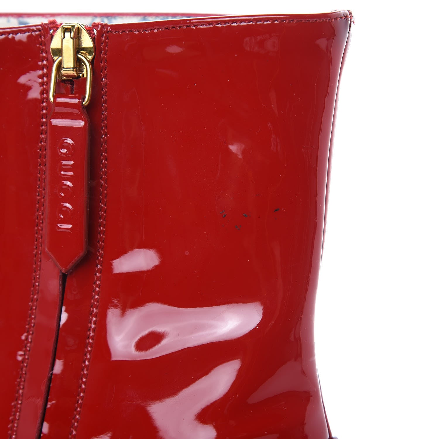 Gucci Vernice GG Victoire 55mm Ankle Boots 39 Hibiscus Red 7 of 13