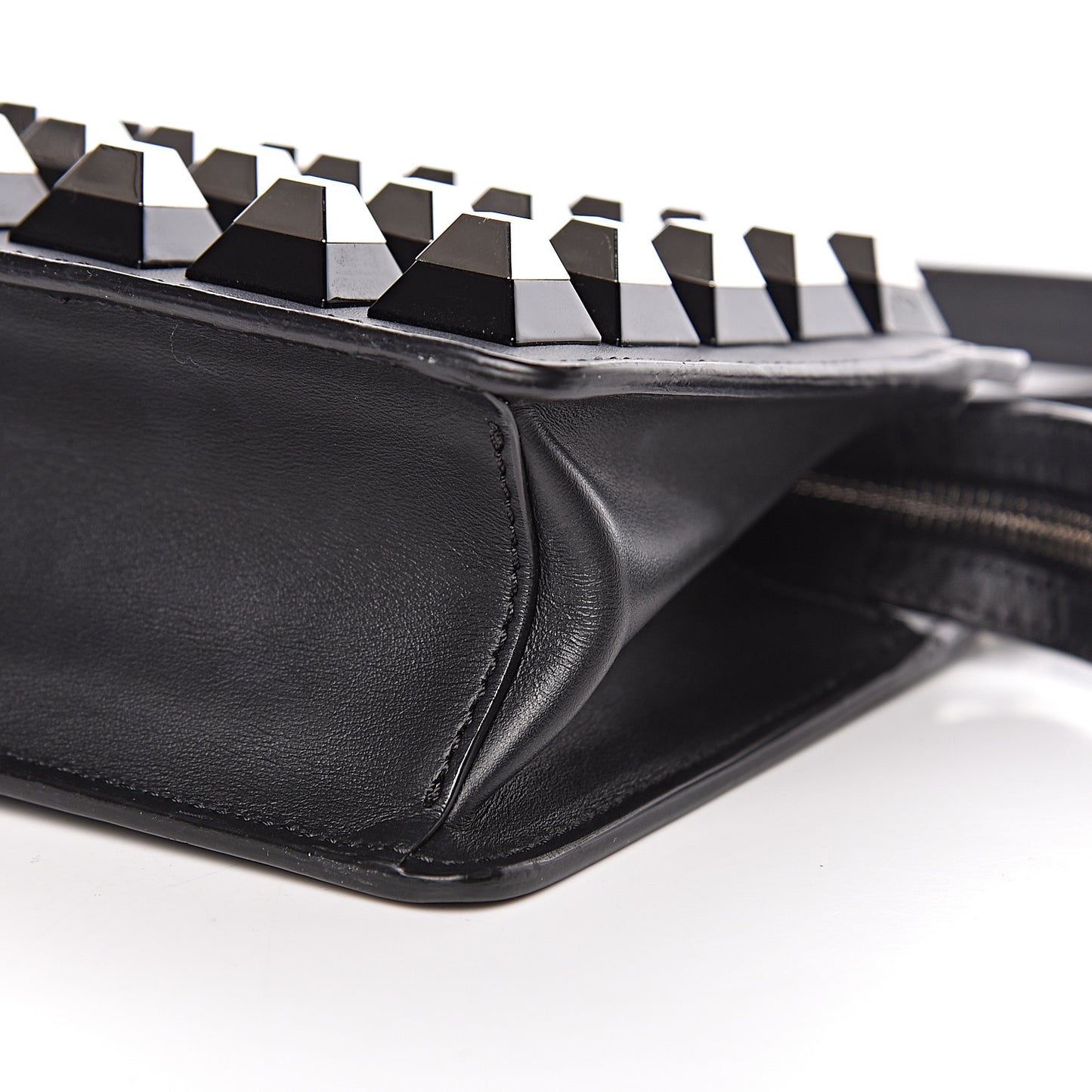 Vitello Demi Jour Studded Shoulder Bag Black