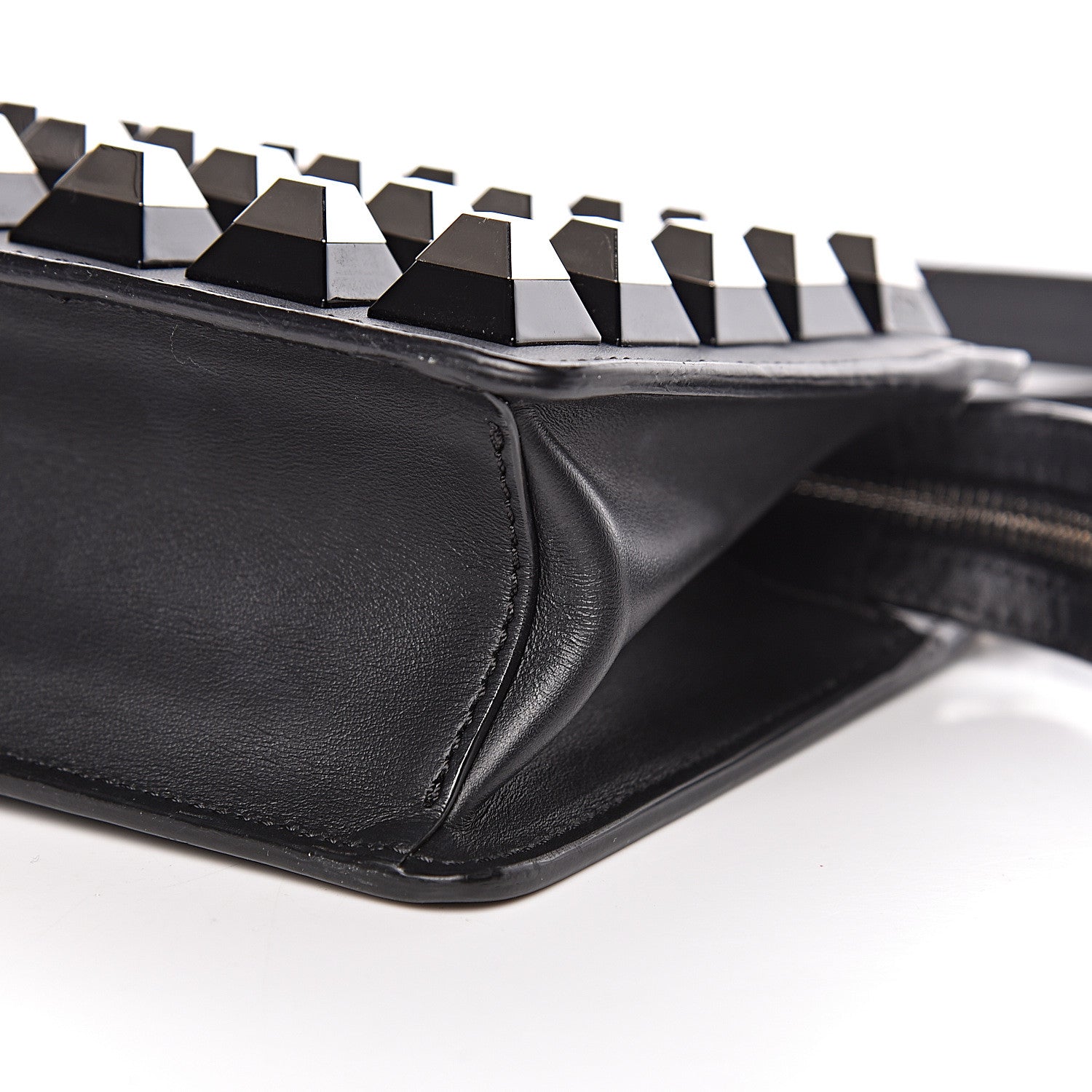 Fendi Vitello Demi Jour Studded Shoulder Bag Black 8 of 8