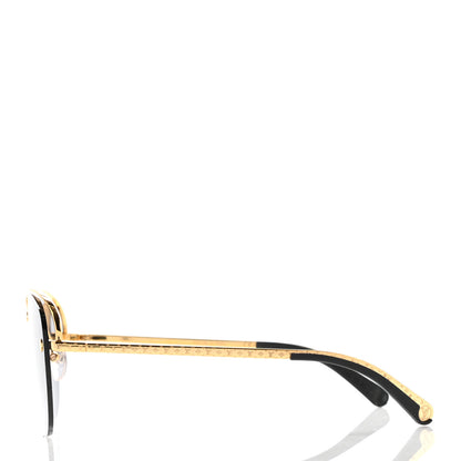 Louis Vuitton Metal Monogram Grease Sunglasses Z1172W Gold 3 of 8