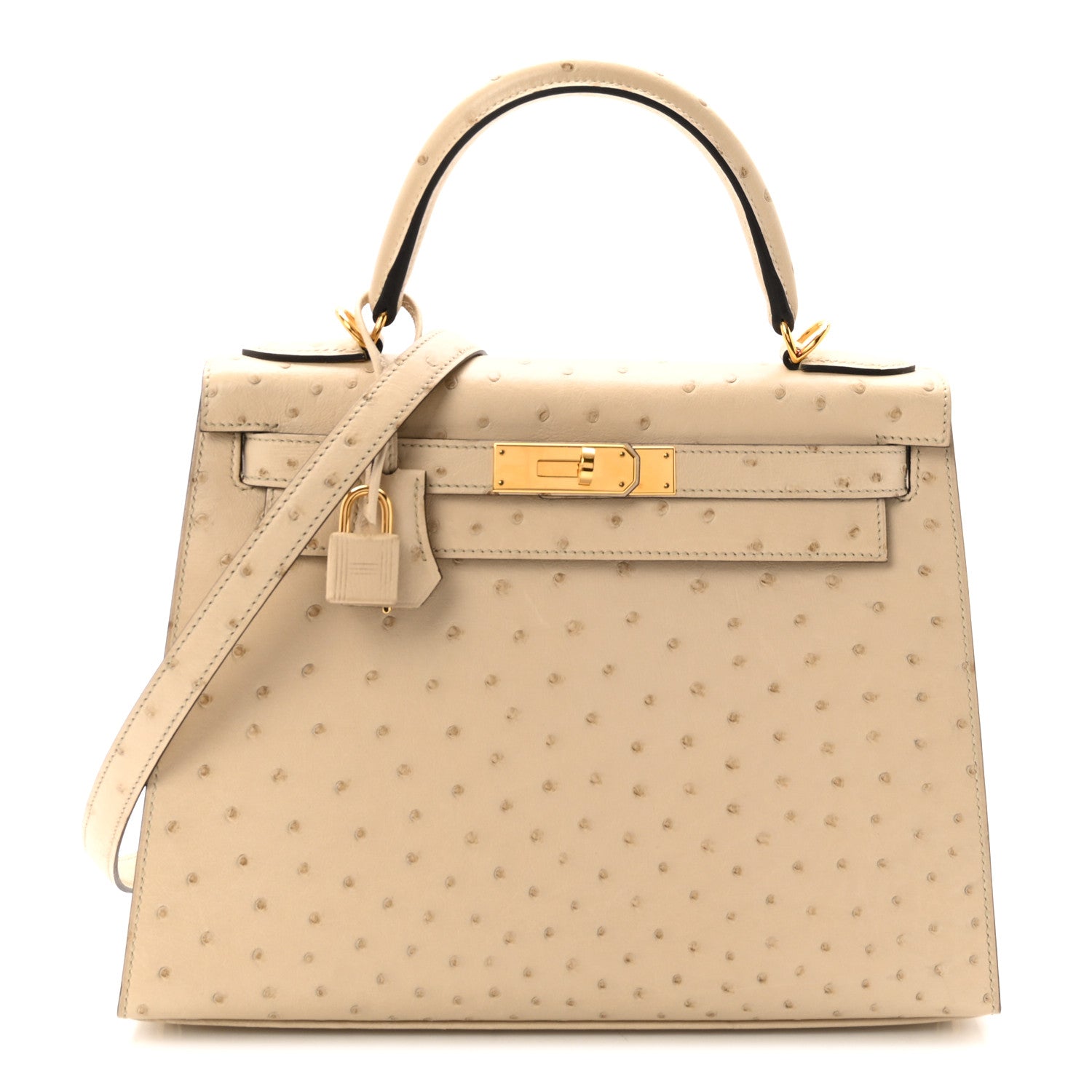 Hermes Ostrich Kelly Sellier 28 Parchemin 1 of 9