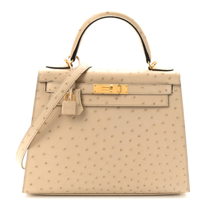 Hermes Ostrich Kelly Sellier 28 Parchemin 1 of 9