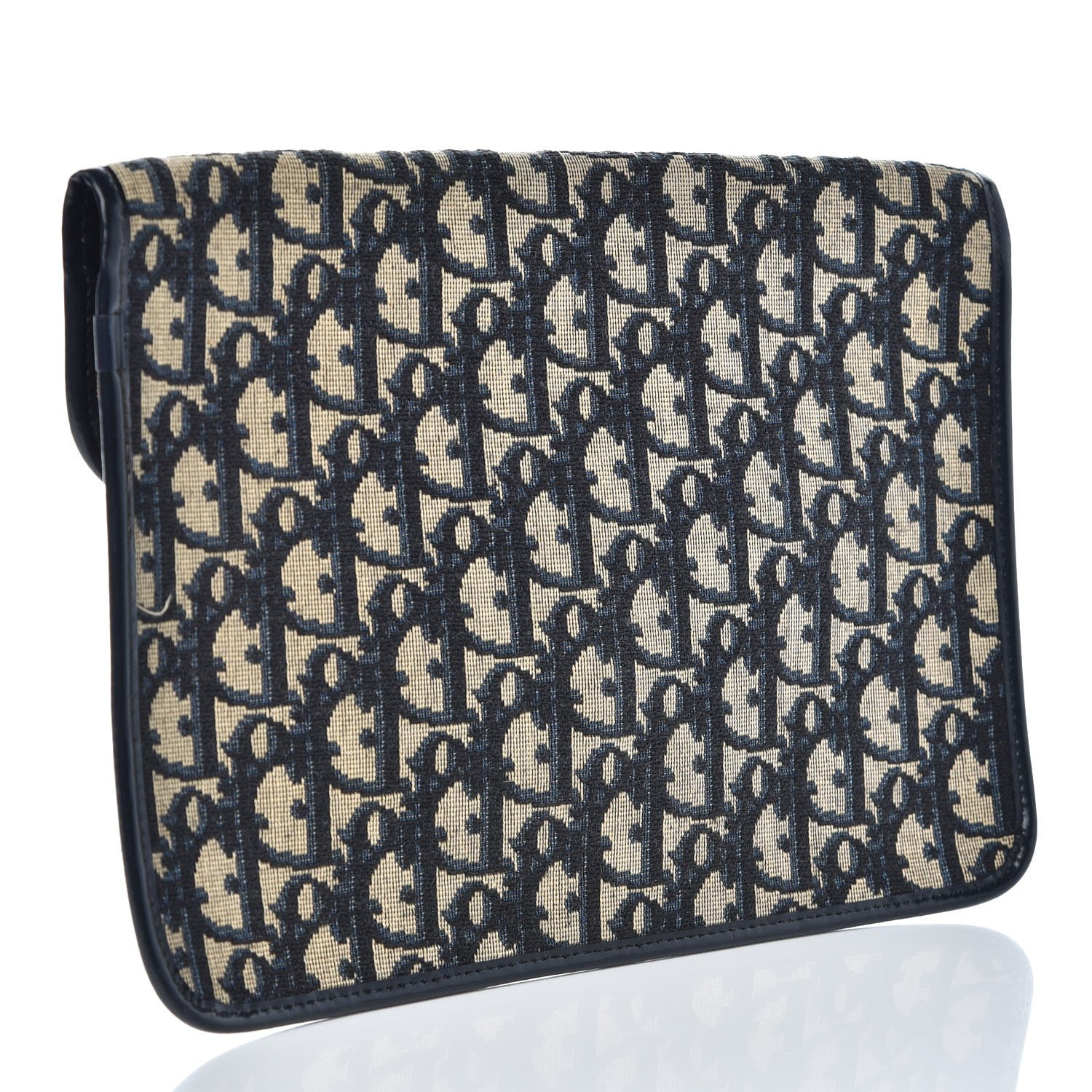 Christian Dior Monogram Envelope Flap Clutch Navy Blue 3 of 6