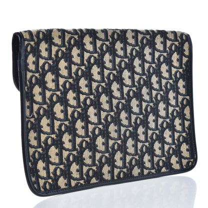 Christian Dior Monogram Envelope Flap Clutch Navy Blue 3 of 6