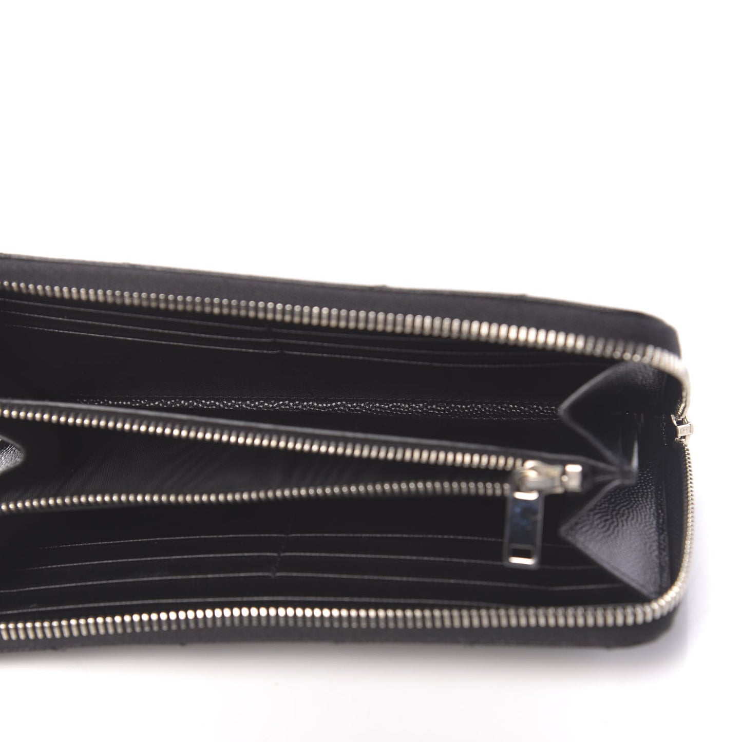 Grain De Poudre Matelasse Chevron Monogram Zip Around Wallet Black