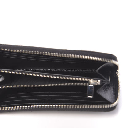 Saint Laurent Grain De Poudre Matelasse Chevron Monogram Zip Around Wallet Black 5 of 8
