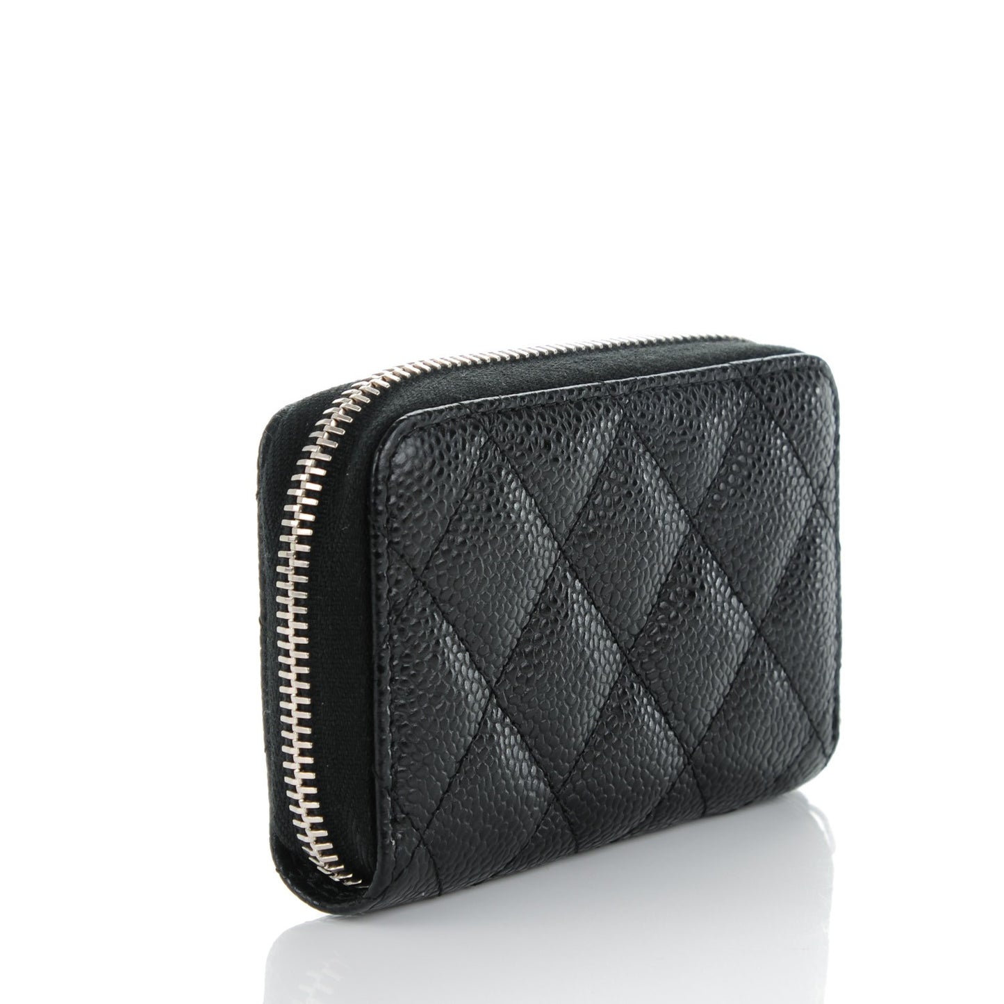 Caviar Quilted Zip Coin Purse Black