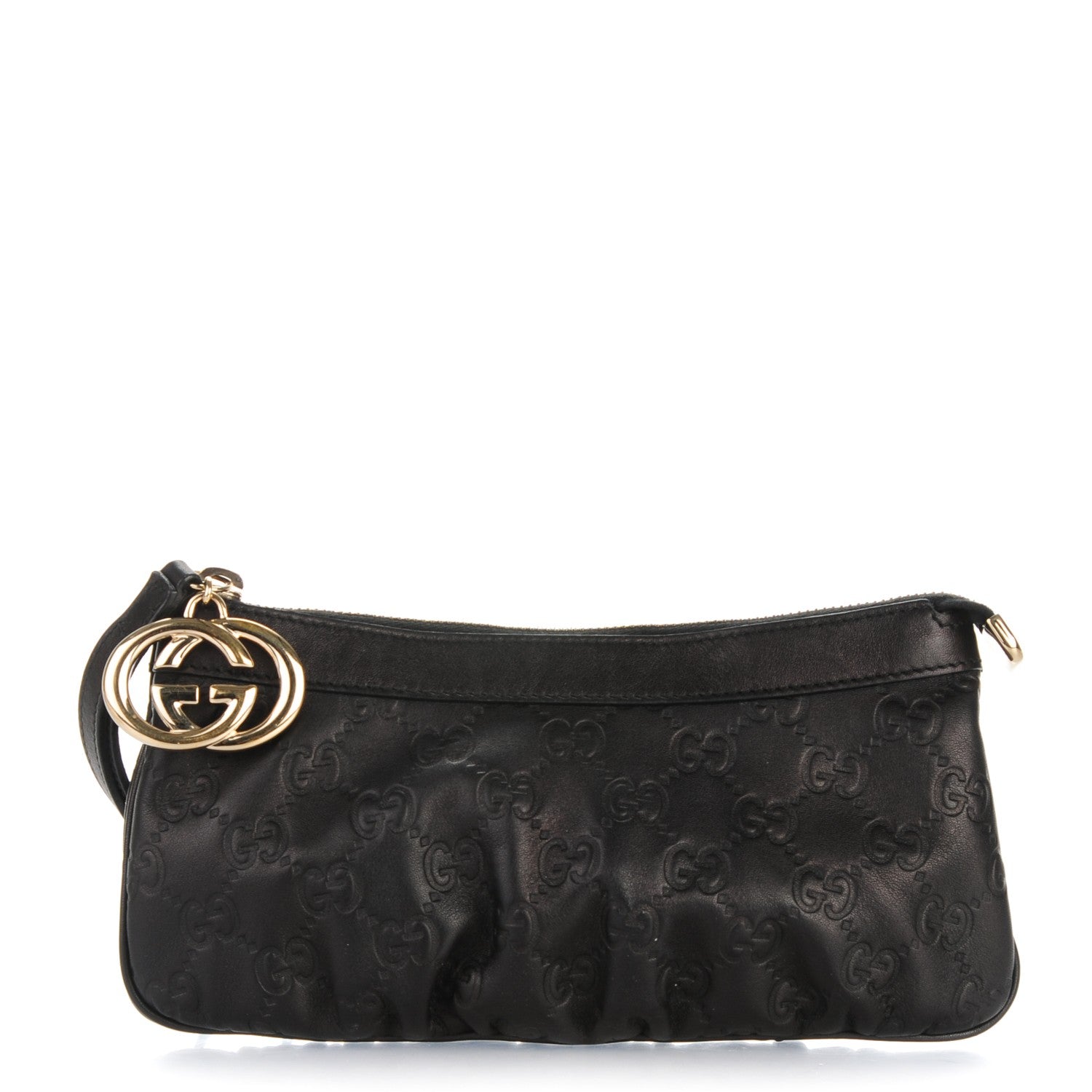 Gucci Guccissima Signature New Britt Wristlet Black 1 of 7