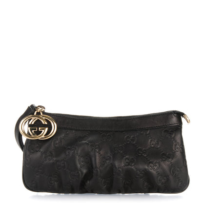 Gucci Guccissima Signature New Britt Wristlet Black 1 of 7