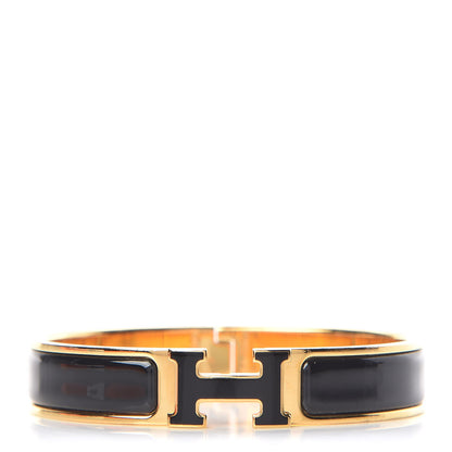 Hermes Enamel Narrow Clic Clac H Bracelet GM Black 1 of 6