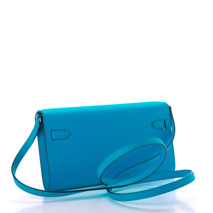 Hermes Epsom Kelly Wallet To Go Bleu Frida Bordeaux 3 of 9