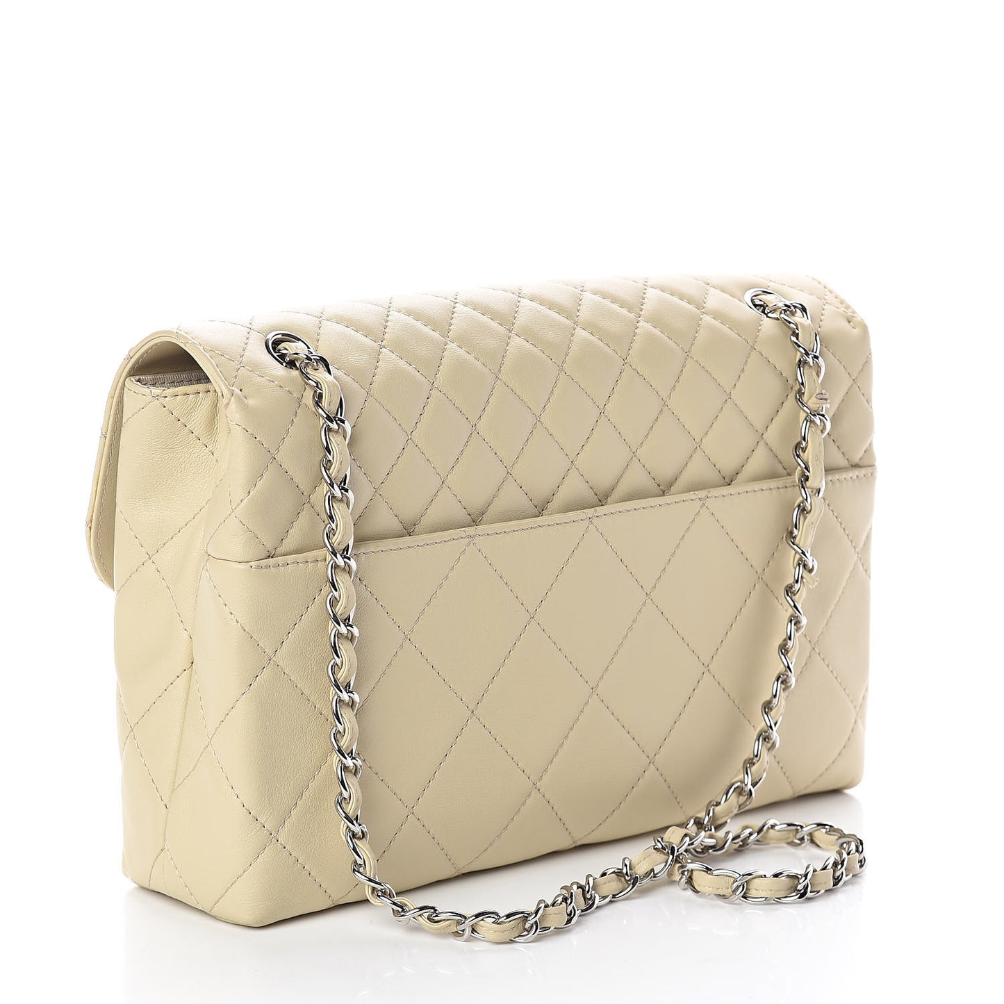 Calfskin Quilted In the Business Flap Bag Beige Clair