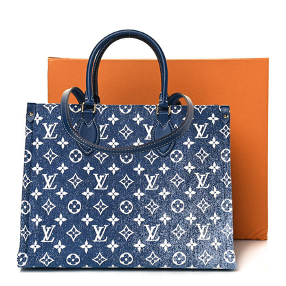 Louis Vuitton Monogram Jacquard Denim Onthego MM Bleu 11 of 11