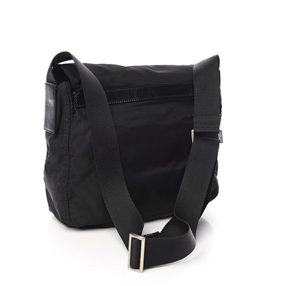 Prada Tessuto Nylon Single Buckle Messenger Bag Black 2 of 12