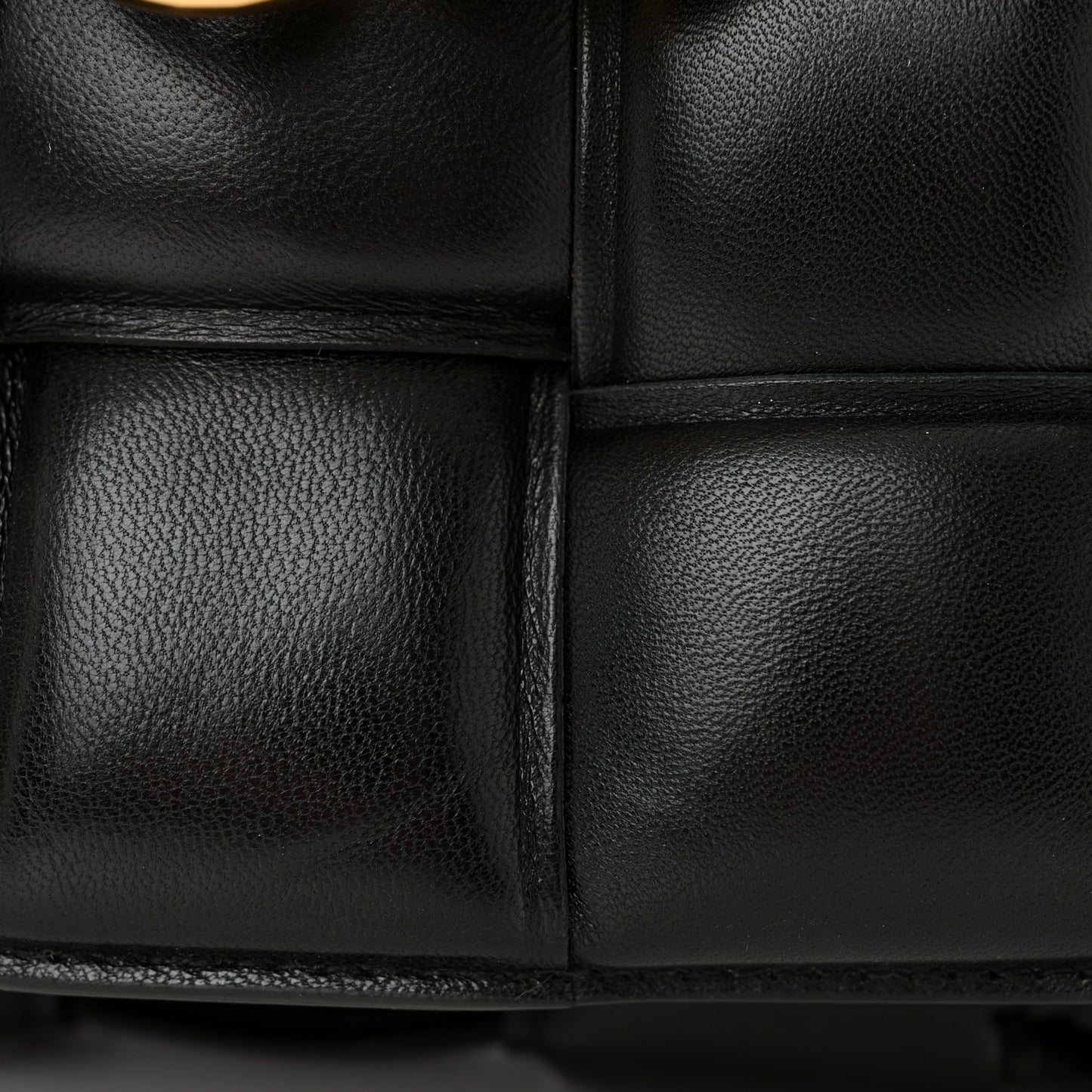 Lambskin Maxi Intreccio Padded Chain Cassette Crossbody Bag Black