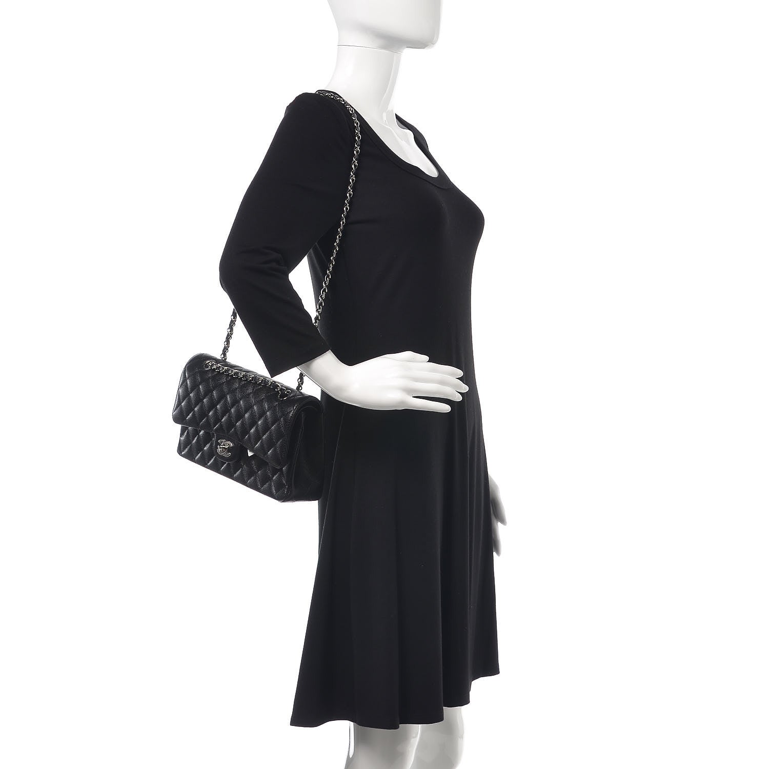 Chanel Caviar Quilted Medium Double Flap Black 2 of 8