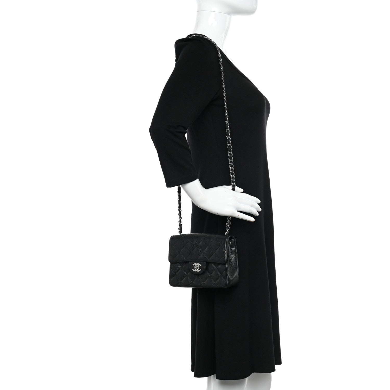 Chanel Caviar Quilted Mini Square Flap Black 2 of 14