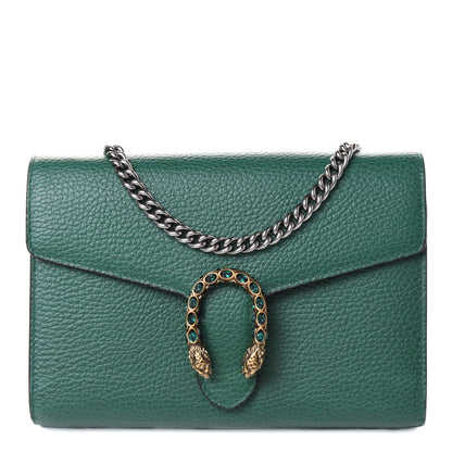 Gucci Calfskin Mini Dionysus Chain Wallet Emerald 1 of 6