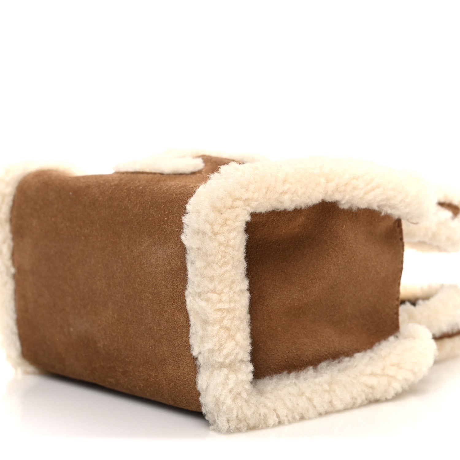 Telfar X UGG Suede shearling Small Shopping Bag Chestnut 11 of 12