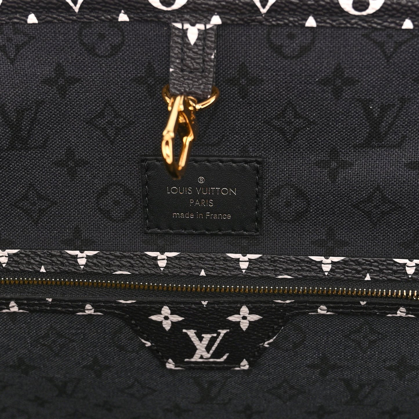 Monogram Giant Crafty Neverfull MM Creme Rouge Black