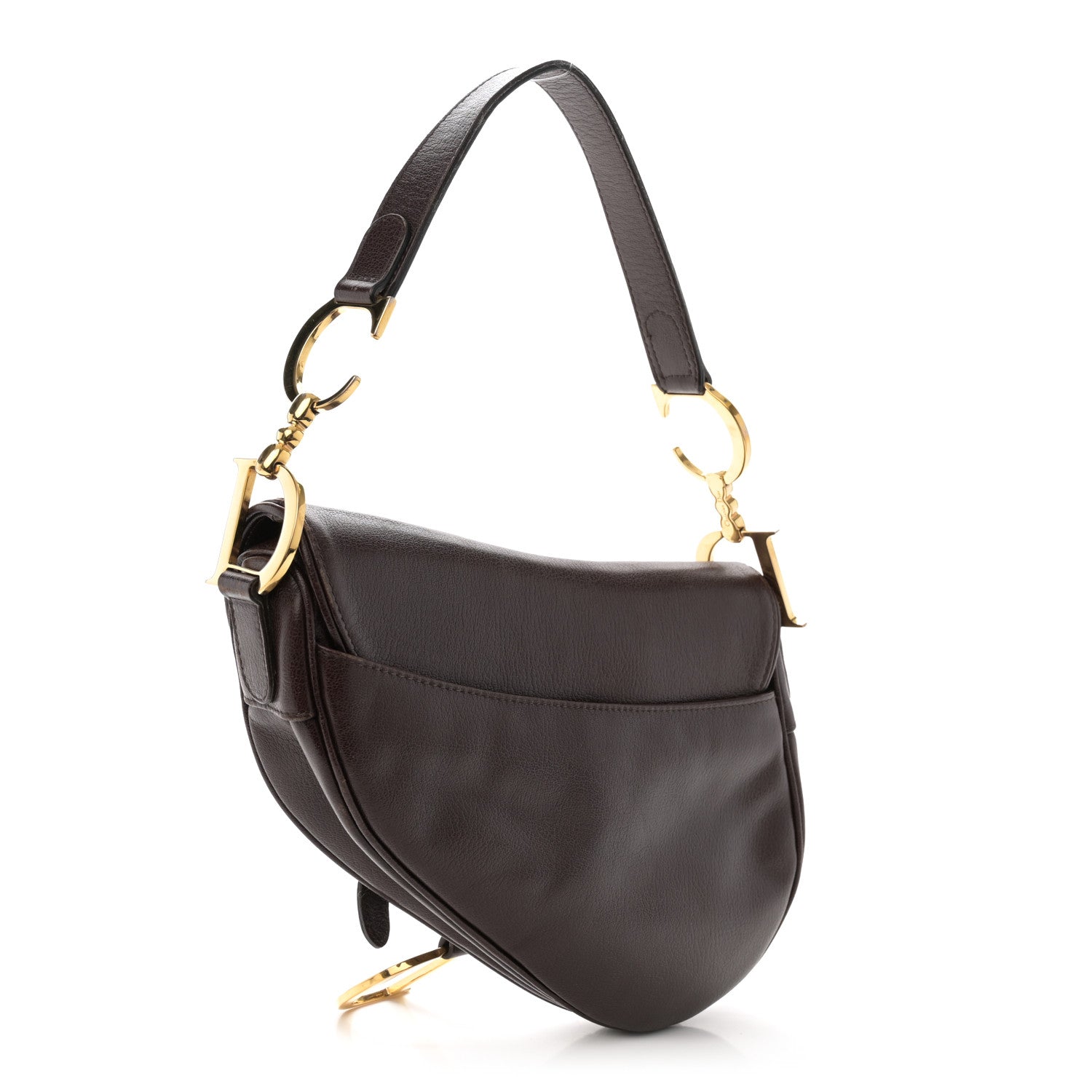Christian Dior Calfskin Saddle Bag Brown 4 of 12