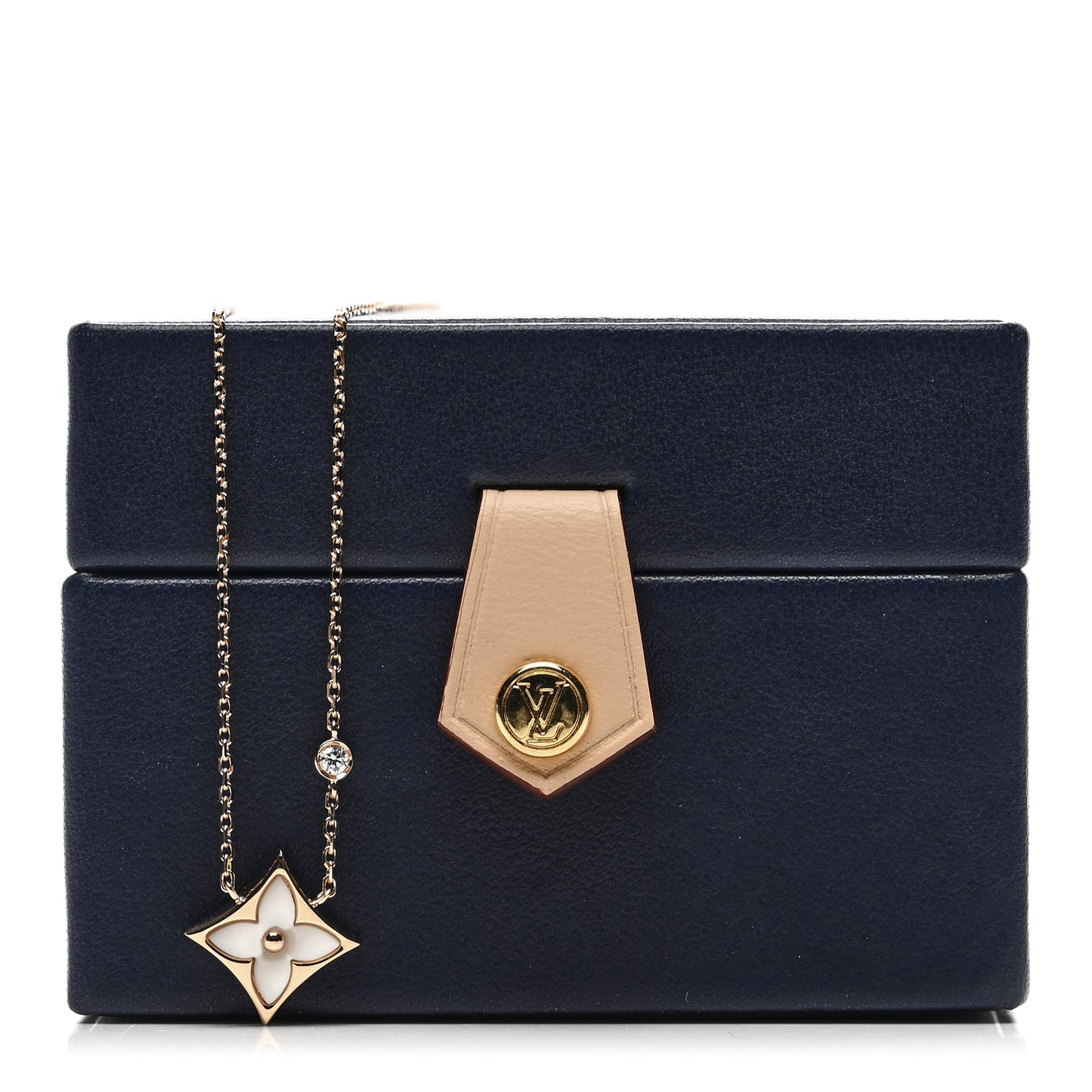 18K Pink Gold Diamond Mother of Pearl Color Blossom BB Star Pendant Necklace