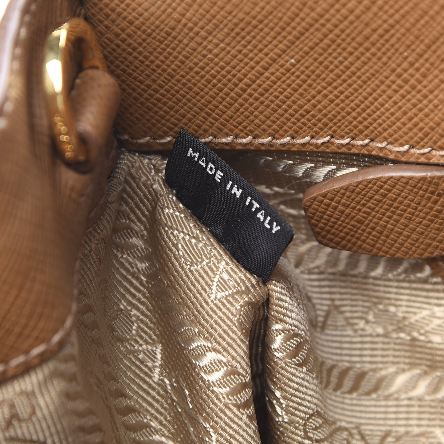 Saffiano Small Galleria Double Zip Tote Caramel