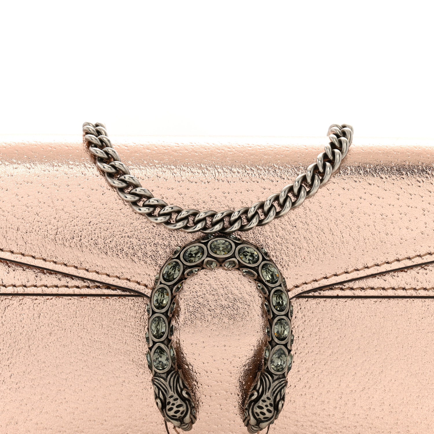 Gucci Metallic Calfskin Super Mini Dionysus Shoulder Bag Rose Gold 7 of 12