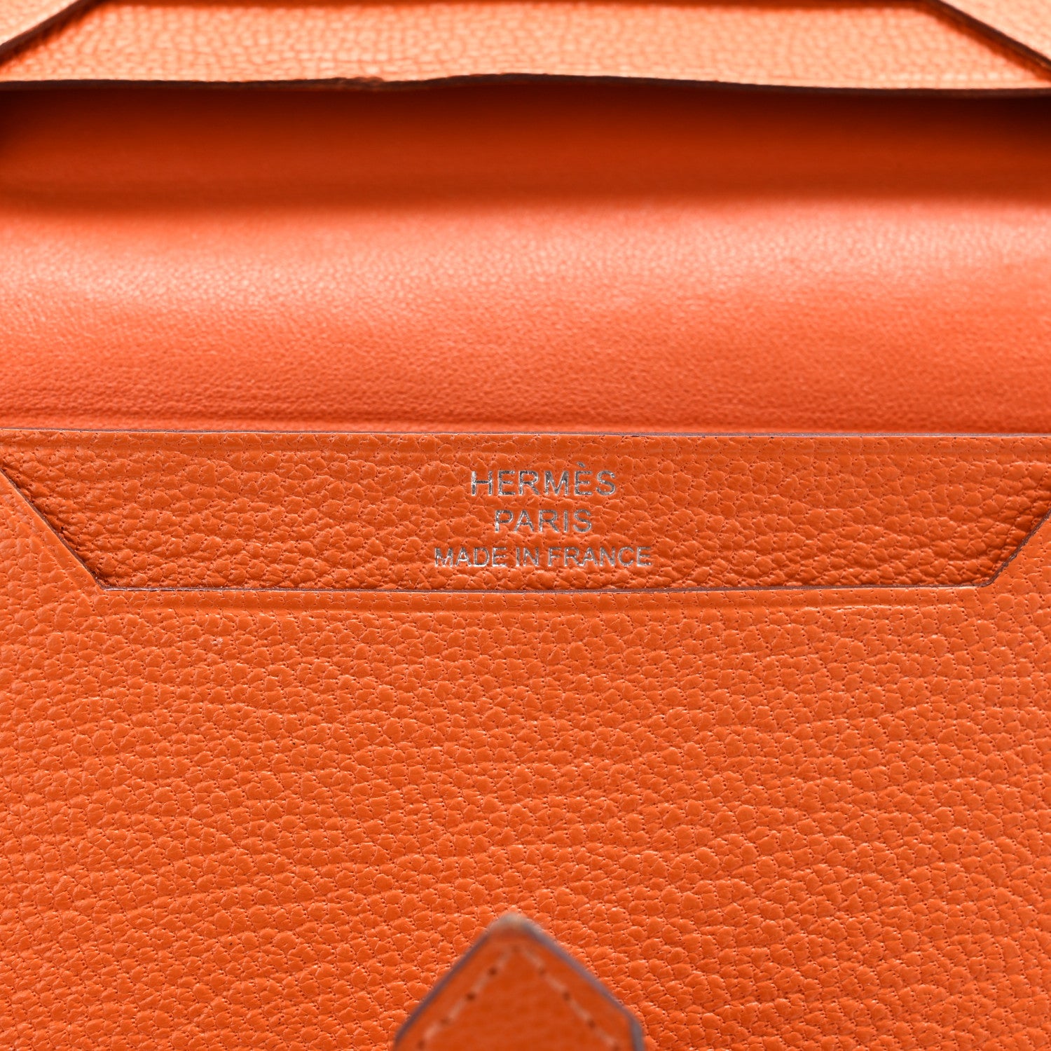 Hermes Chevre Mysore Bearn Card Holder Wallet Orange 6 of 11