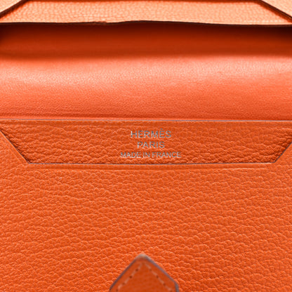 Hermes Chevre Mysore Bearn Card Holder Wallet Orange 6 of 11