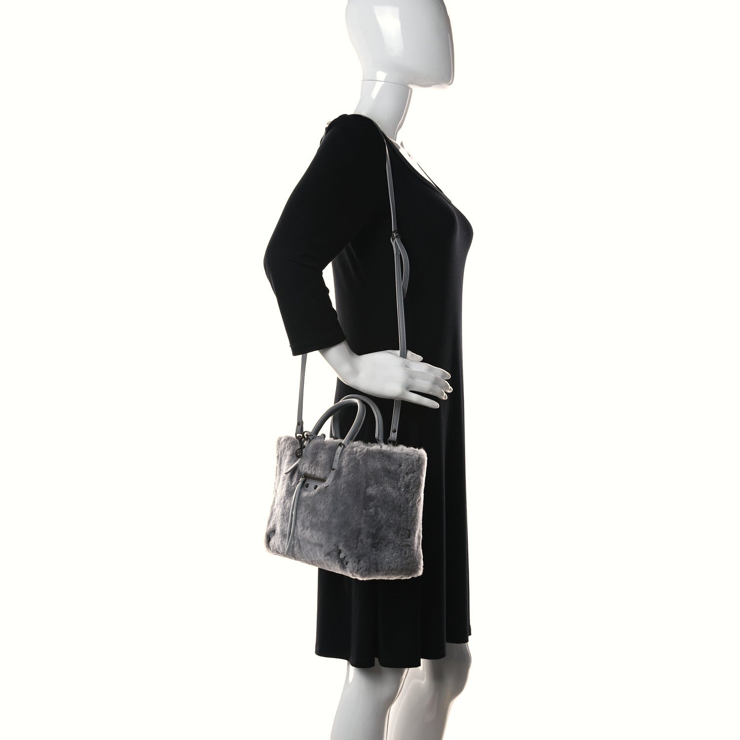 Balenciaga Merino Wool Papier A6 Zip Around Tote Gris Haussmannien 2 of 12