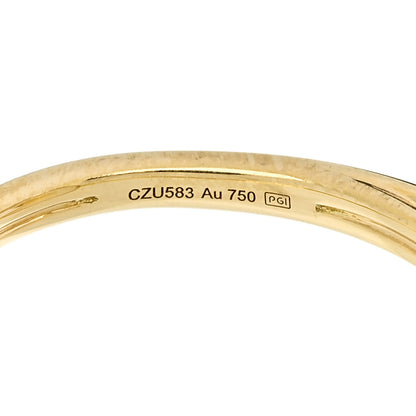 Cartier 18K Yellow Gold Diamond Mother of Pearl Amulette de Cartier Ring 52 6 5 of 5