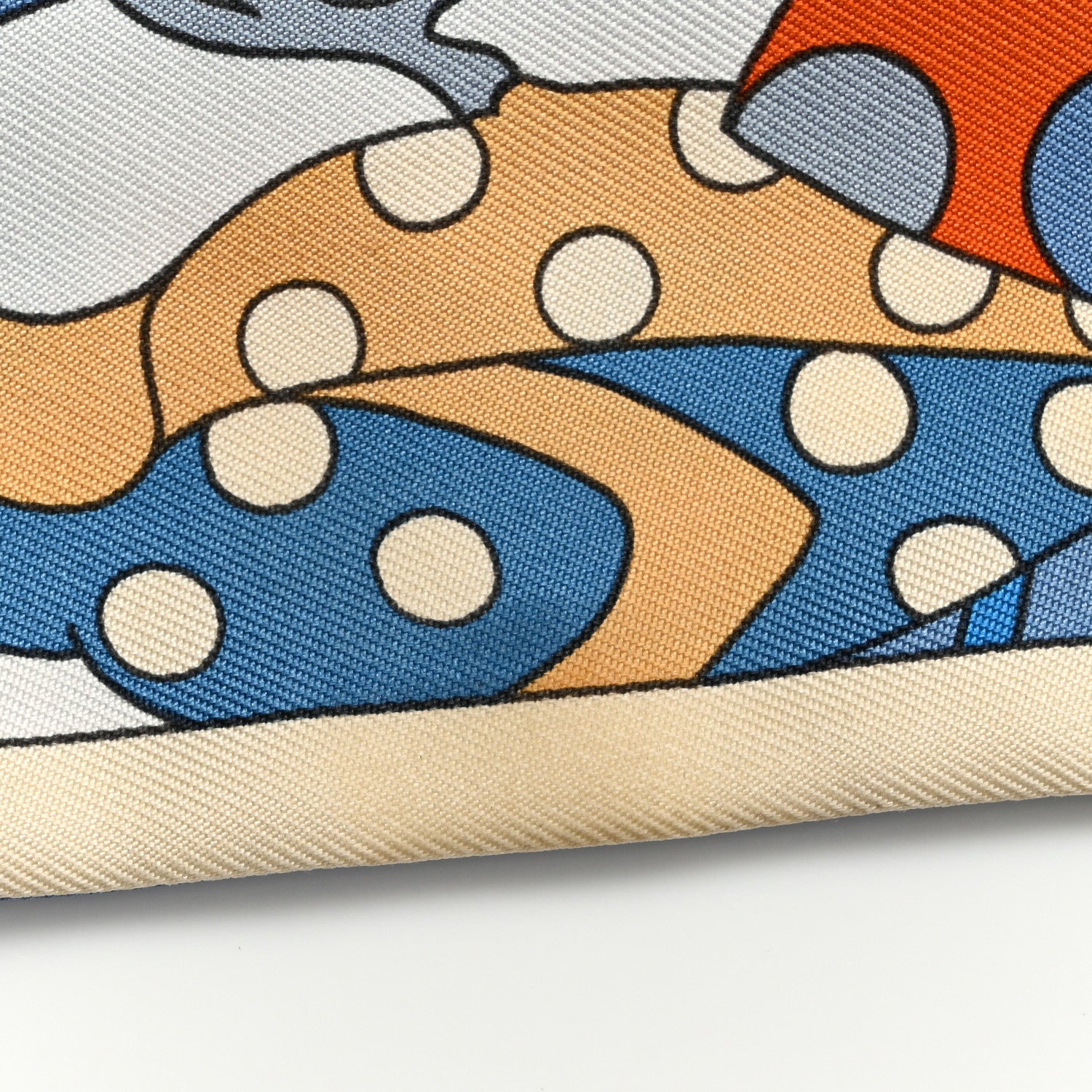 Hermes Silk Les Murmures De La Foret Twilly Bleu Jean Orange 6 of 6