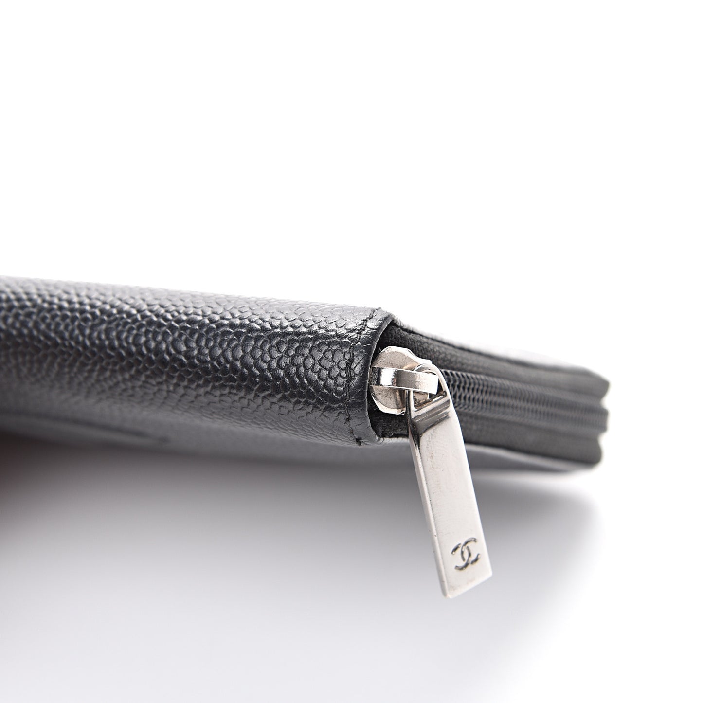 Caviar Large Timeless CC Zip Around Organizer Wallet Black