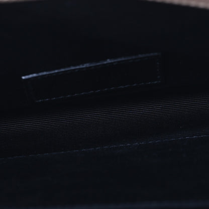 Saint Laurent Grain De Poudre Matelasse Chevron Monogram Envelope Clutch Dark Beige 5 of 11