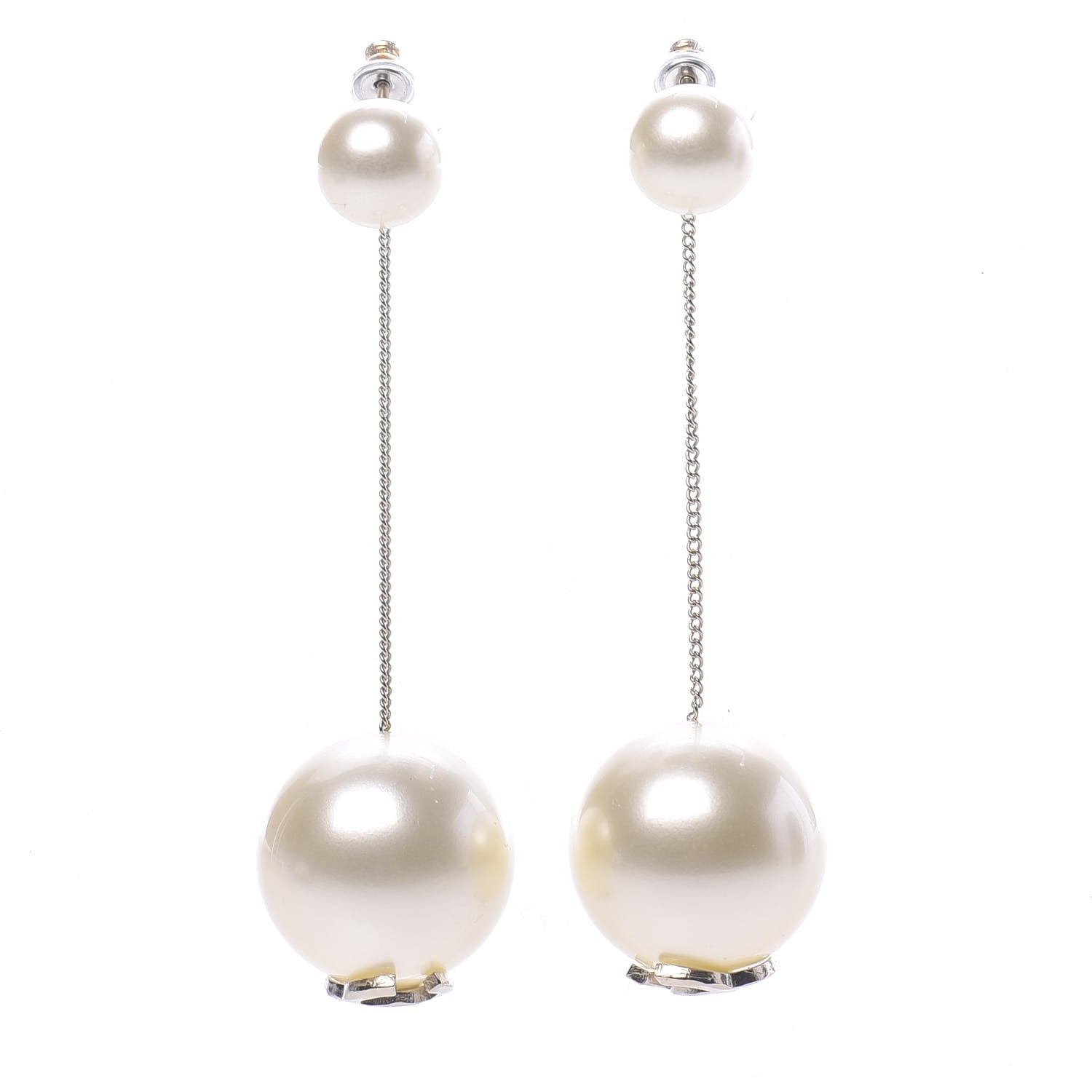 Chanel Pearl CC Drop Earrings Gold 1 of 4