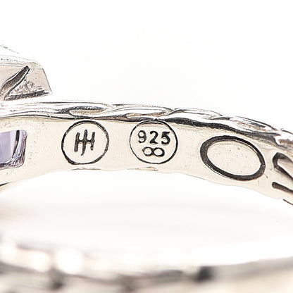 John Hardy Sterling Silver Amethyst Station Classic Chain Ring 49 4.75 6 of 6