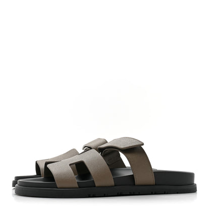 Hermes Epsom Womens Chypre Sandals 40 Etoupe 3 of 9