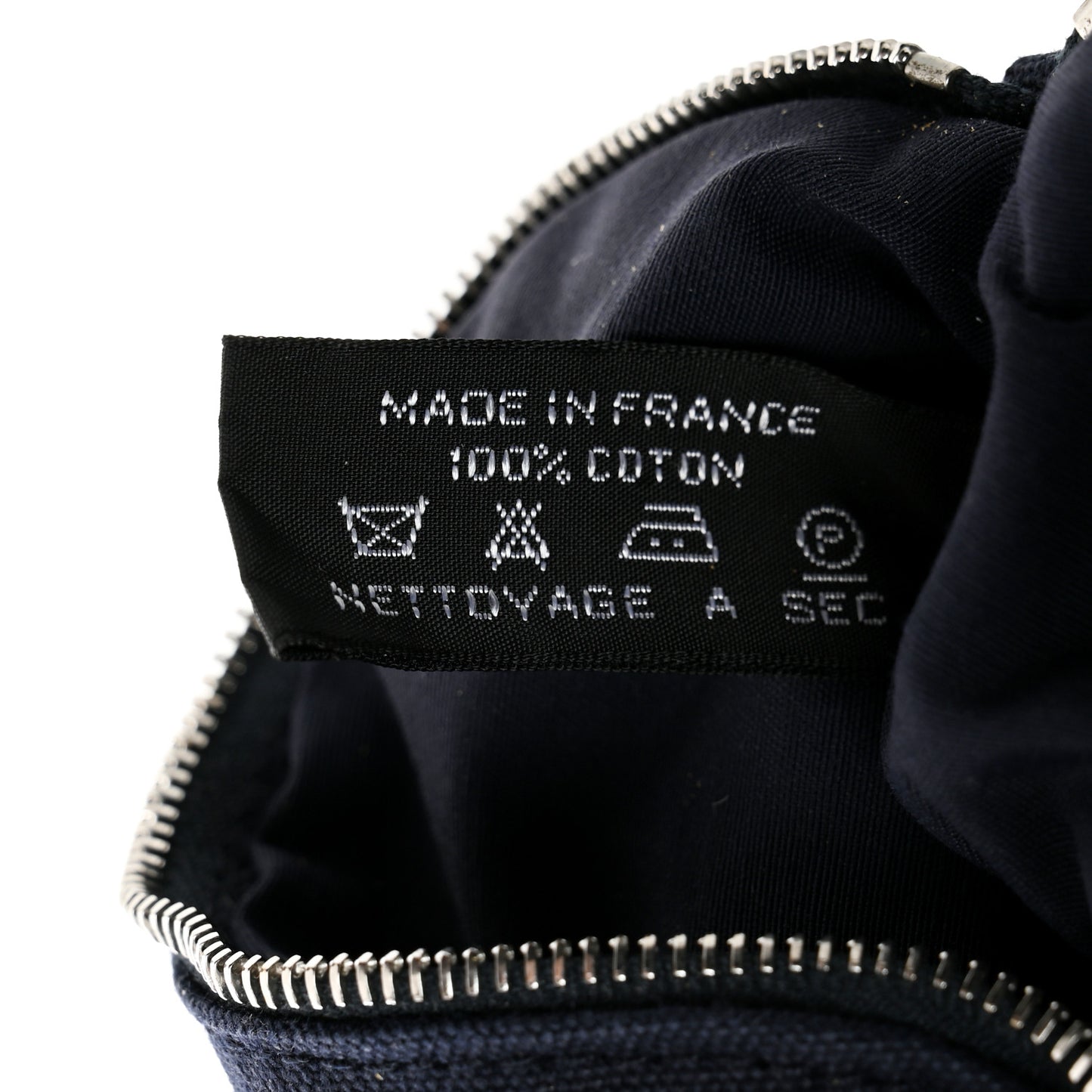 Cotton Canvas Mini Bolide Travel Cosmetic Pouch Black