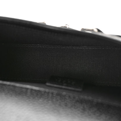 Gucci Monogram Jumbo GG Textured Dollar Calfskin Mini Horsebit 1955 Shoulder Bag Black 5 of 9