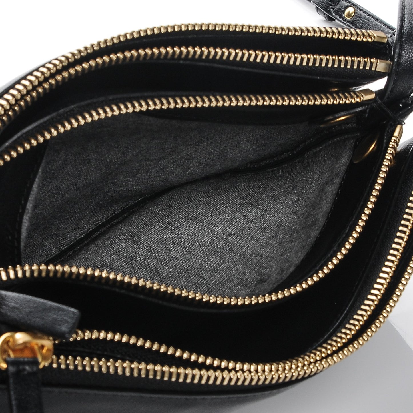 Lambskin Small Trio Crossbody Bag Black