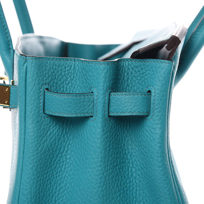 Hermes Taurillon Clemence Birkin 30 Bleu Paon 20 of 31