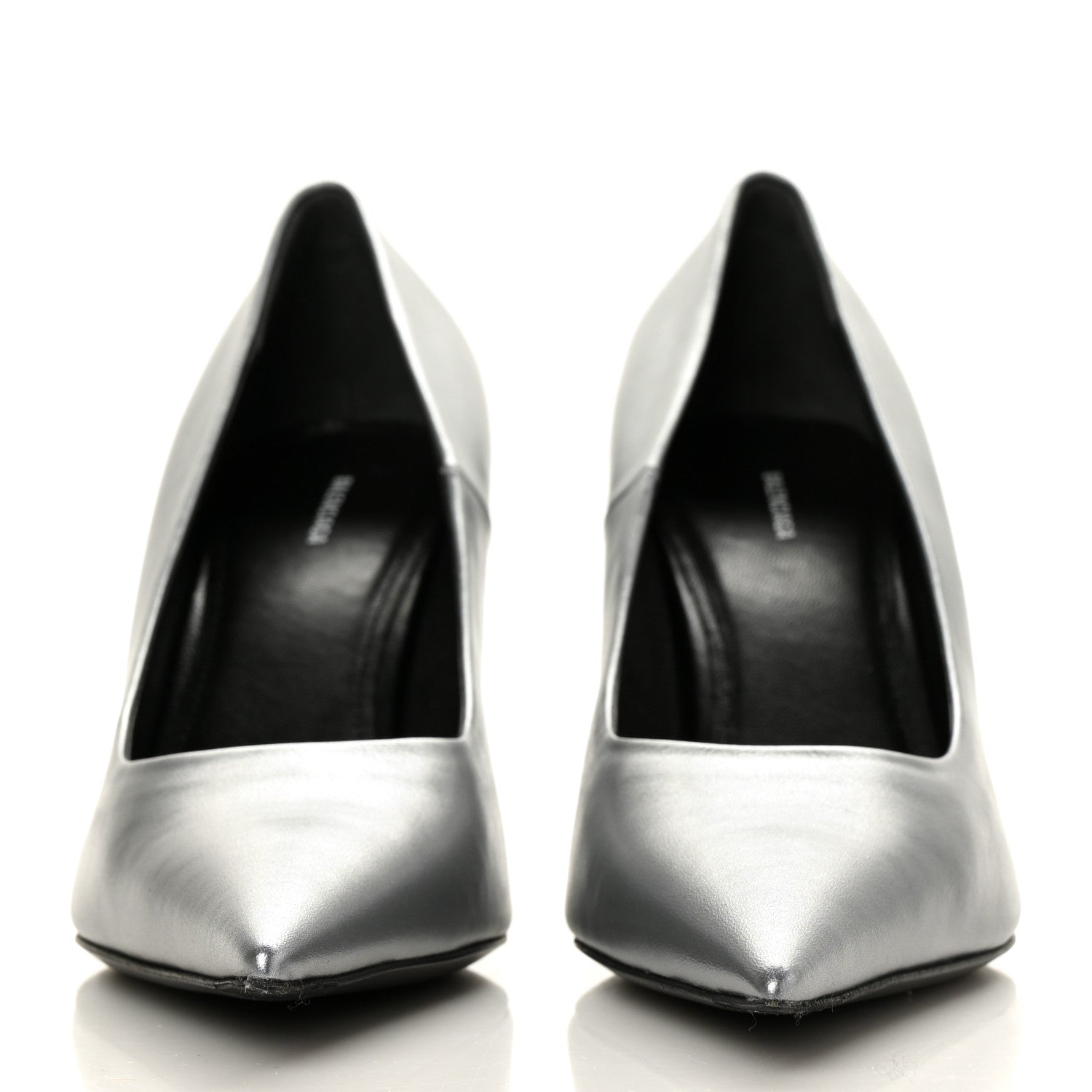 Balenciaga Metallic Nappa Square Knife 80mm Pumps 38.5 Silver 2 of 8