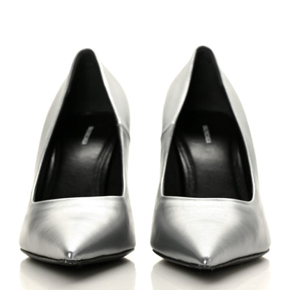 Balenciaga Metallic Nappa Square Knife 80mm Pumps 38.5 Silver 2 of 8